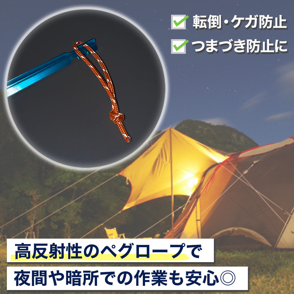 テント ペグ 20本セット 軽量ジュラルミン製 Y字型 収納袋付（18cm / 23cm / 30cm）