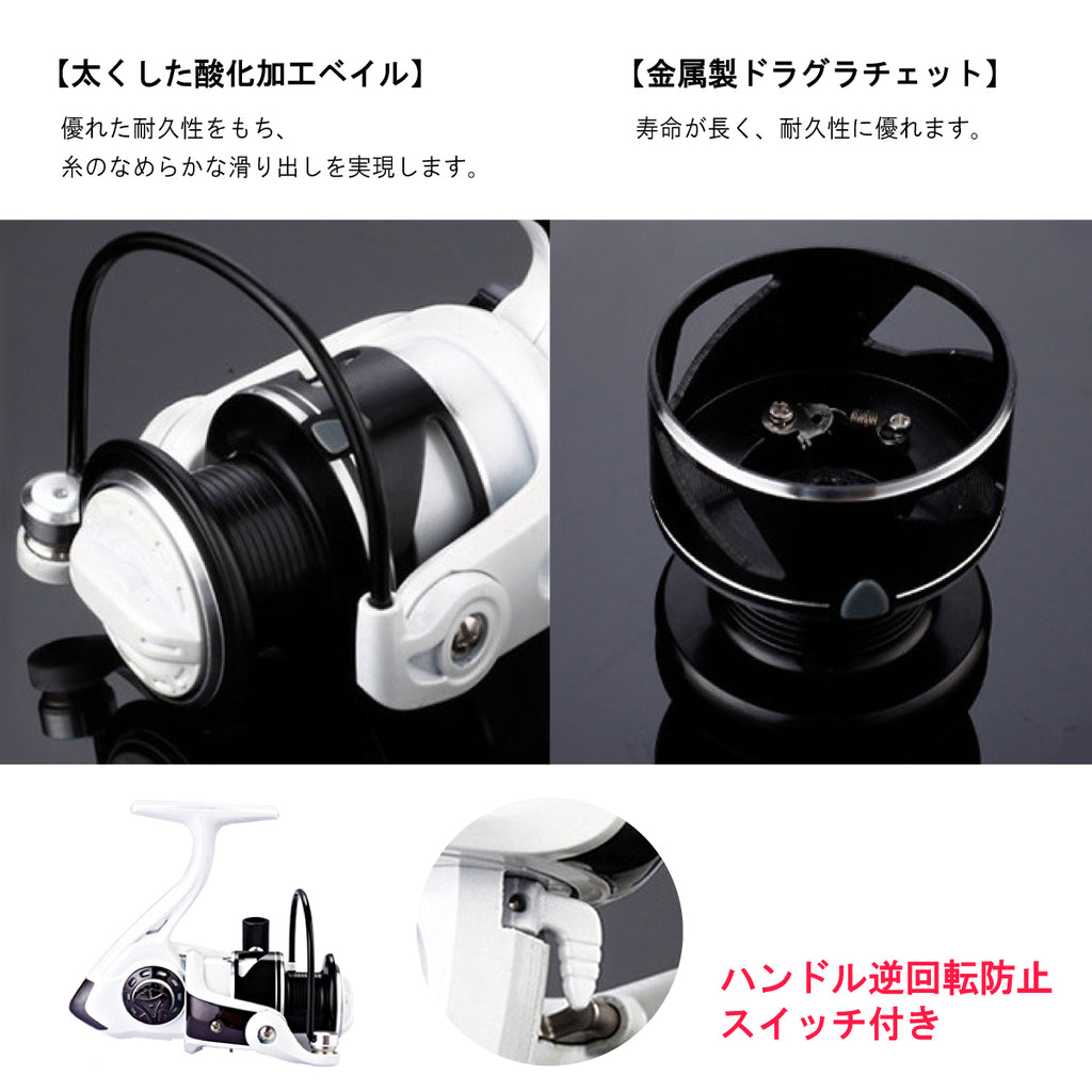 スピニングリール「ホワイトウイング5000」（2000番〜7000番）