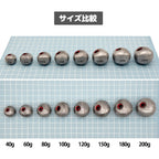 タイラバヘッド 鉛製 未塗装 シルバー（赤目 / 40g〜200g サイズ各種）