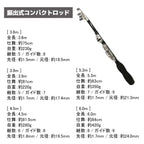振出式コンパクトロッド（0.8m・1m・1.2m ・1.5m・1.7m・2.3m）