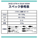 「26ロングキャスルド XXXH」並継 3ピースショアジギ ング ショアキャスティング ロッ クショア アキアジ 投げ釣り 対応モデル（13ft（3.9m））