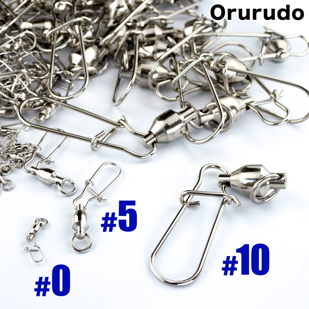 ベアリングスイベル スナップ付き 仕掛け（30個入り / #0～#10サイズ各種）