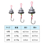 おもり 針付き うんコルドおもり＆フック 仕掛け 錘「うんコック」（10号 20号 30号）